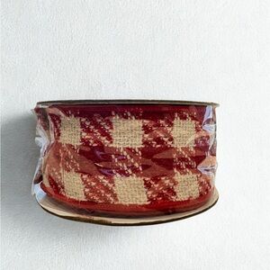 Red & White Check Wired Ribbon 2.5”x10 yard Christmas Decor Gift Wrapping